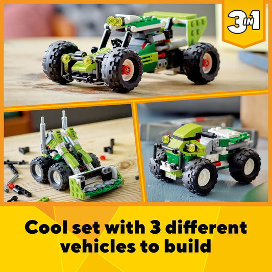 LEGO Creator 3in1 off-road buggy side profile showcases rugged design for imaginative play