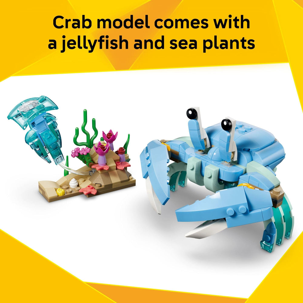 LEGO Creator 3-in-1 Sea Animals coral and seaweed scene for display.