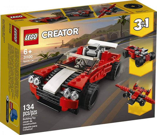 LEGO Creator 3-in-1 sports car front view showing sleek lines and play potential