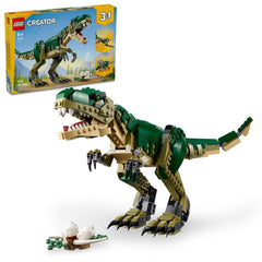 LEGO Creator 3-in-1 T-Rex model with poseable joints for dynamic play