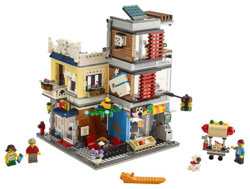 LEGO Creator 3-in-1 Townhouse cafe interior scene with cozy dining area