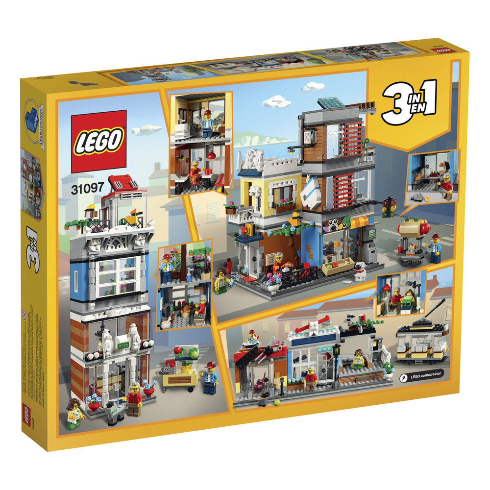 LEGO Creator 3-in-1 Townhouse includes three minifigures for play-ready scenes
