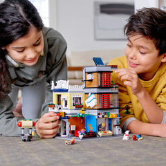 LEGO Creator 3-in-1 Townhouse rooftop terrace for storytelling above street level