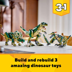 LEGO Creator 3-in-1 Triceratops model with movable head and legs