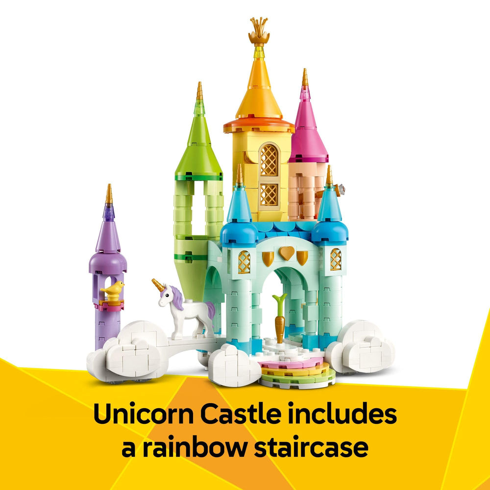 LEGO Creator 3-in-1 Unicorn bird house and bird accessory for storytelling.