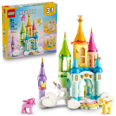 LEGO Creator 3-in-1 Unicorn Castle front view for imaginative pretend play.