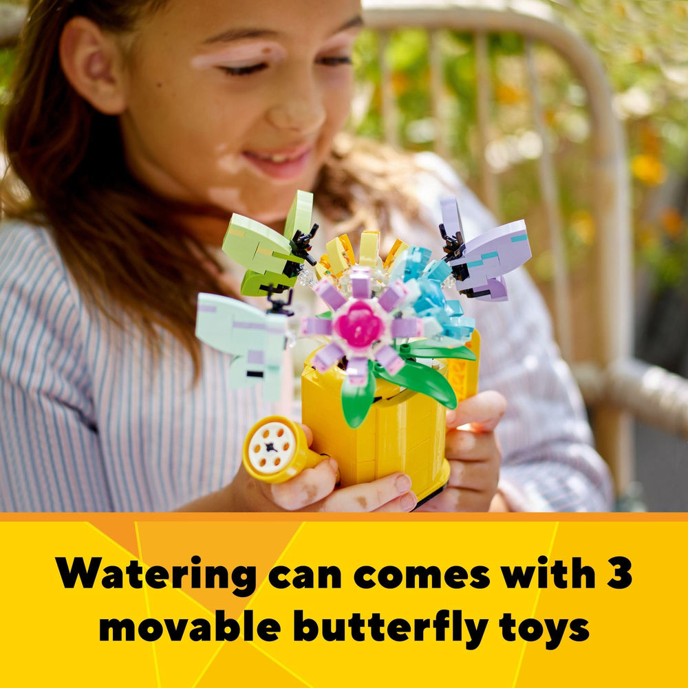 LEGO Creator 3-in-1 Yellow rain boot with flowers supports pretend outdoor adventures