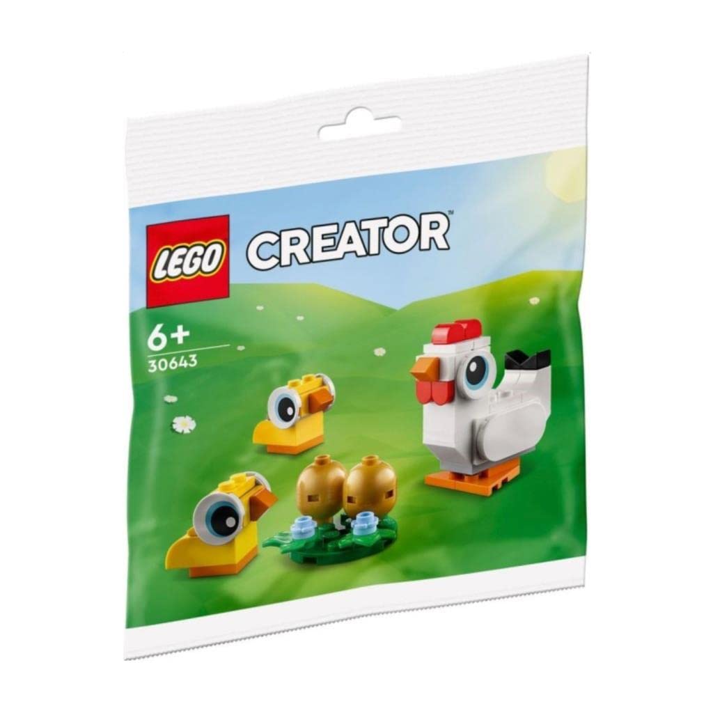 LEGO Creator Easter Chickens 30643 front view showcasing multicolor bricks for creative play