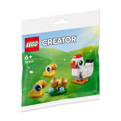 LEGO Creator Easter Chickens 30643 front view showcasing multicolor bricks for creative play