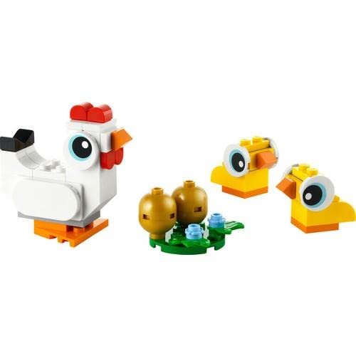 LEGO Creator Easter Chickens 30643 side view highlighting compact polybag for quick building fun