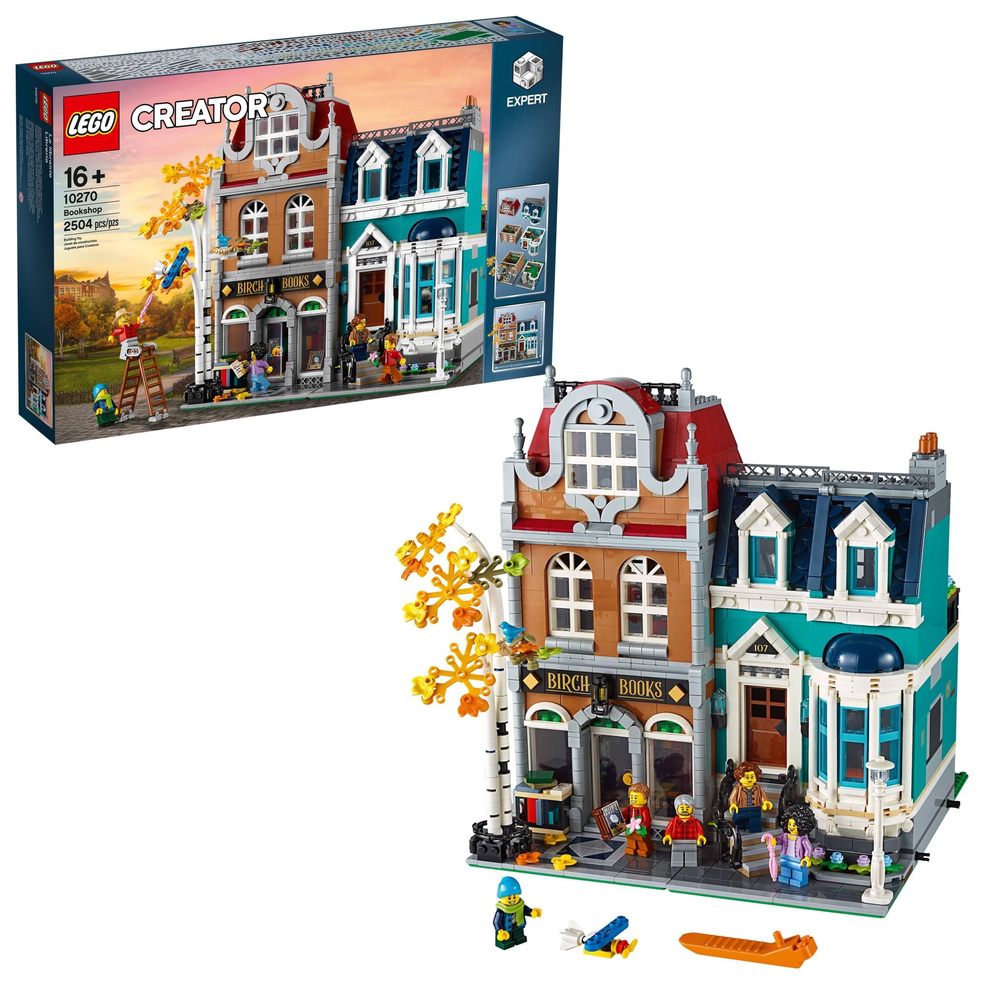 LEGO Creator Expert Bookshop entrance with display windows for stylish shelf display