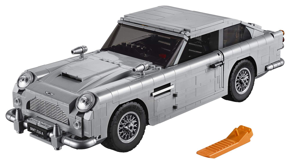 LEGO Creator Expert James Bond DB5 opening doors capture classic access for display and storytelling.