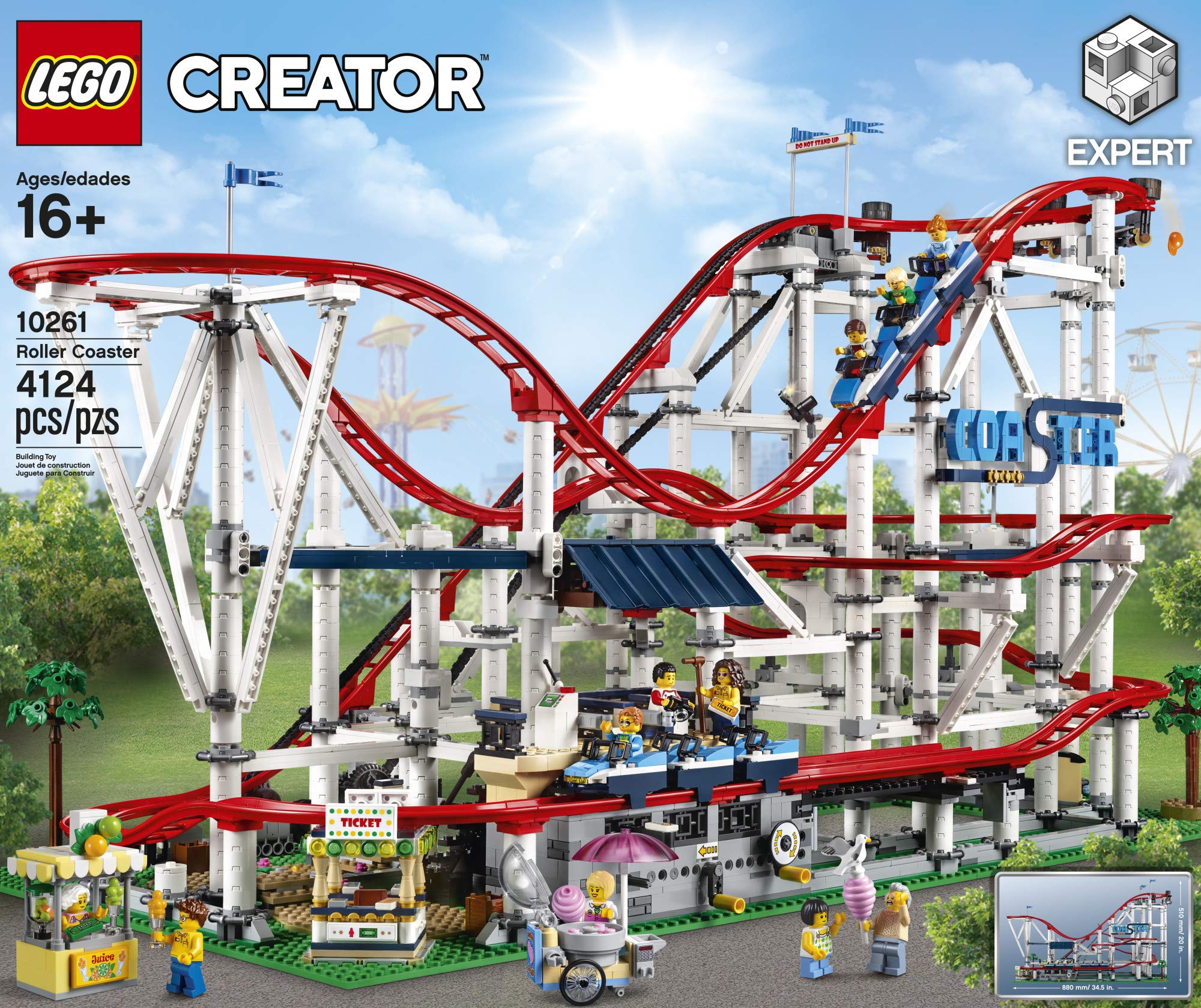 LEGO Creator Expert Roller Coaster 10261 station with barriers enhances authentic boarding experience