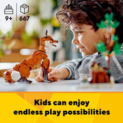 LEGO Creator 3in1 Forest Animals Red Owl 31154 perched on branch with 360-degree head rotation.
