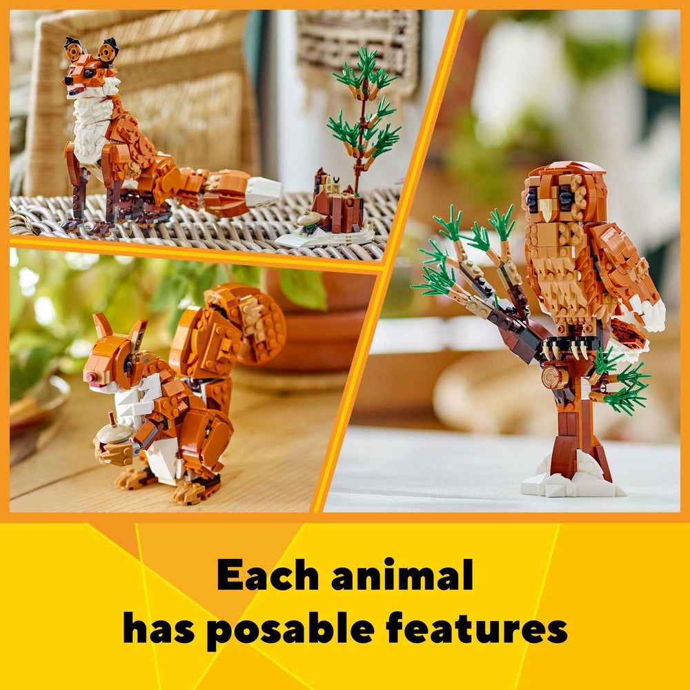 LEGO Creator 3in1 Forest Animals Red Squirrel 31154 acorn included for play and display.