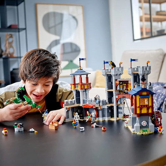 LEGO Creator Medieval Castle back-hinged access design enables easy interior access for imagination.