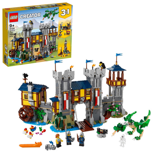 LEGO Creator Medieval Castle front view promotes imaginative play and storytelling.