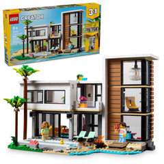 LEGO Creator Modern House beach scene with palm trees inspires seaside imaginative play