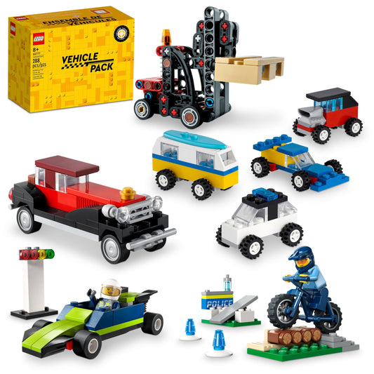 LEGO Creator Vehicle Pack cover showcasing five buildable cars for creative play