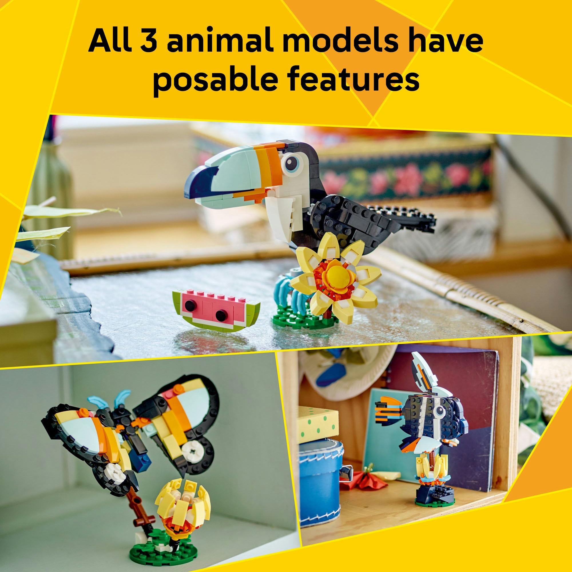 LEGO Creator Wild Animals Display desk scene on a tabletop