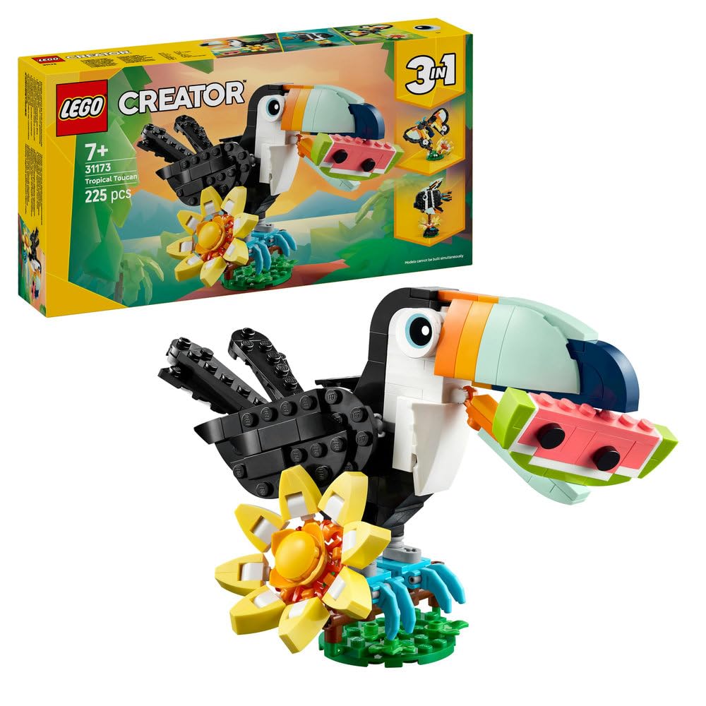 LEGO Creator Wild Animals Tropical Toucan assembly for 3-in-1 creativity
