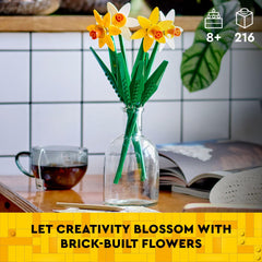 Close-up of yellow LEGO Daffodils bloom highlighting spring color
