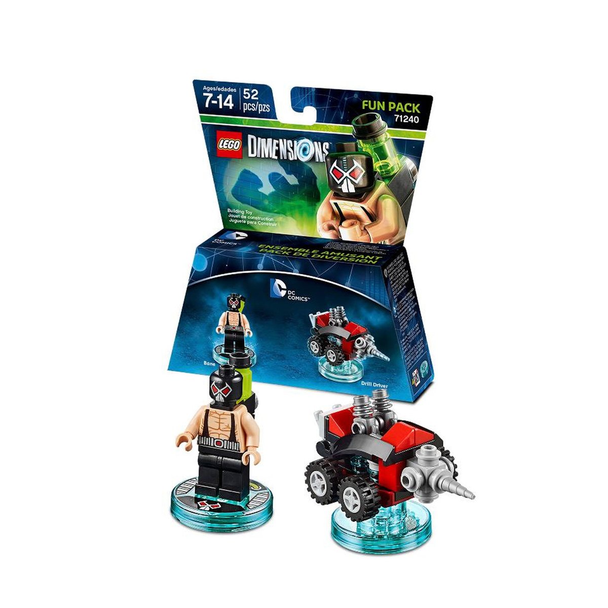 LEGO DC Bane Fun Pack packshot: collectible minifigures ready for Dimensions gameplay