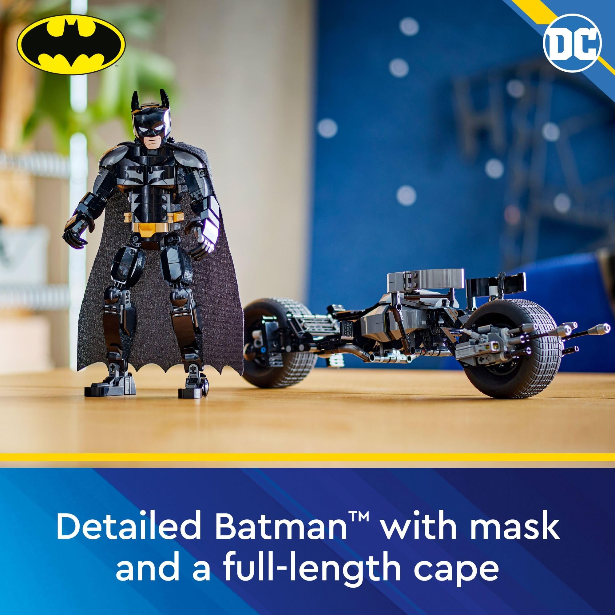 Batman action figure with mask and cape for authentic movie inspired play.