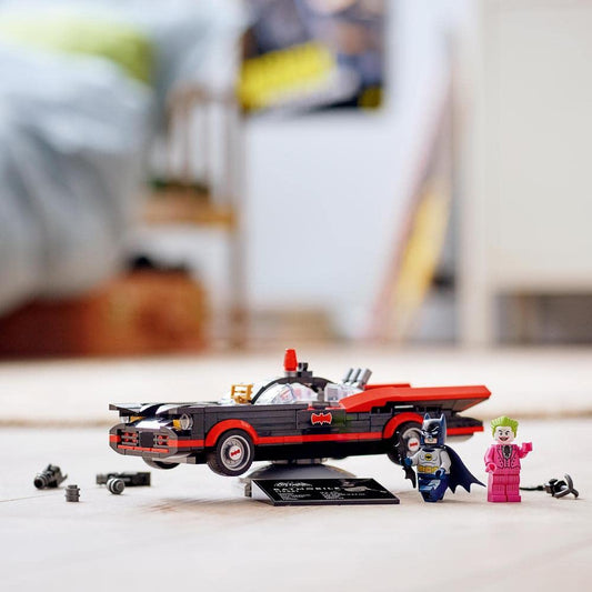 LEGO Batman Batmobile 76188 rear view highlights the sleek, classical silhouette.