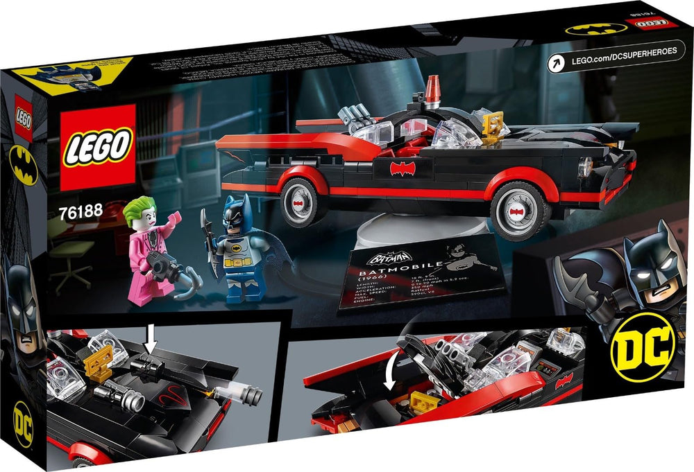 LEGO Batman Batmobile 76188 side view emphasizes long profile and lines.