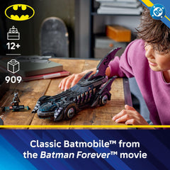 LEGO Batman Forever Batmobile cockpit interior reveals dashboard details for immersive play and display.