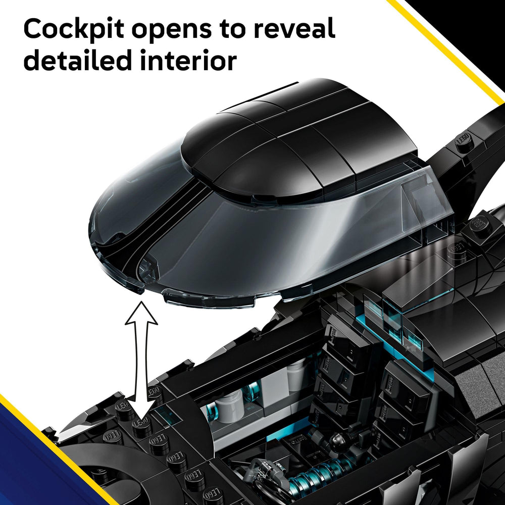 LEGO Batman Forever Batmobile rotating wheels enable dynamic posing and realistic roll.