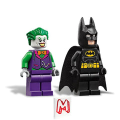 LEGO Batman and Joker minifigs in closeup for detailed display.