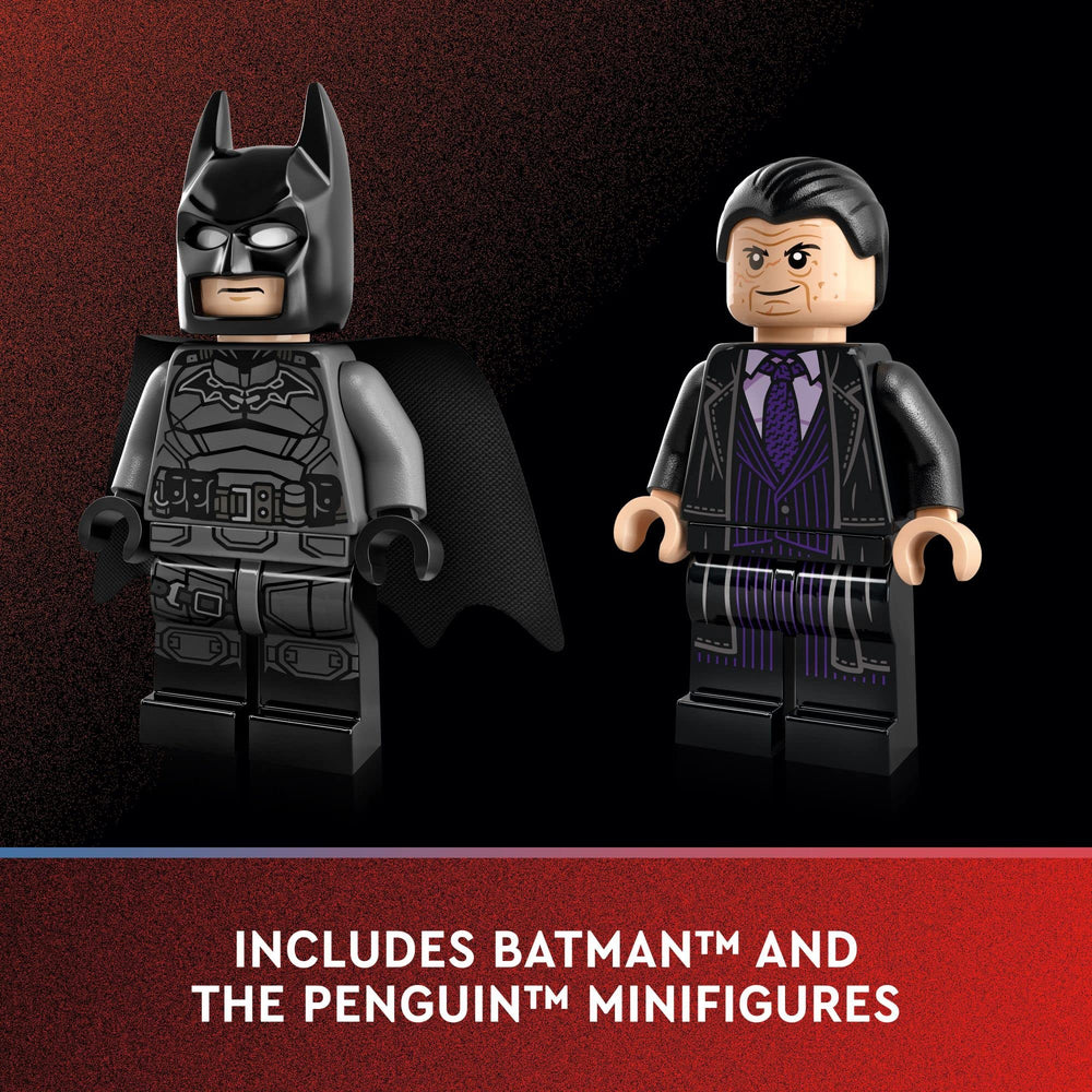 Batman minifigure wearing a fabric cape for movie-inspired poses