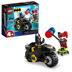LEGO DC Batman vs Harley Quinn Batcycle image: inspires imaginative superhero play with a chunky Batcycle.