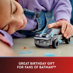 Batmobile displayed on a shelf as a stylish LEGO set