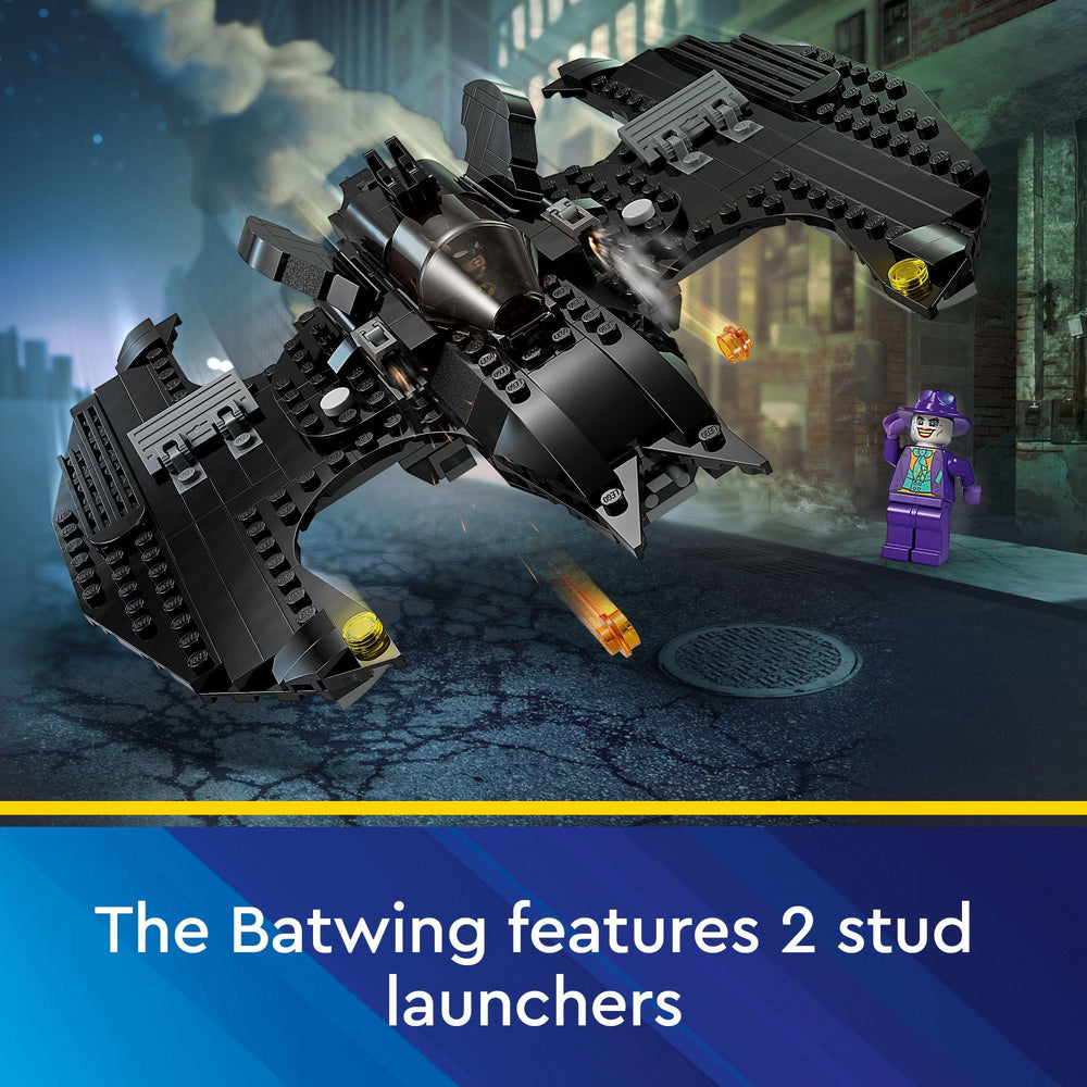 LEGO DC Batwing storage behind cockpit for Batarangs and handcuffs