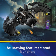 LEGO DC Batwing storage behind cockpit for Batarangs and handcuffs