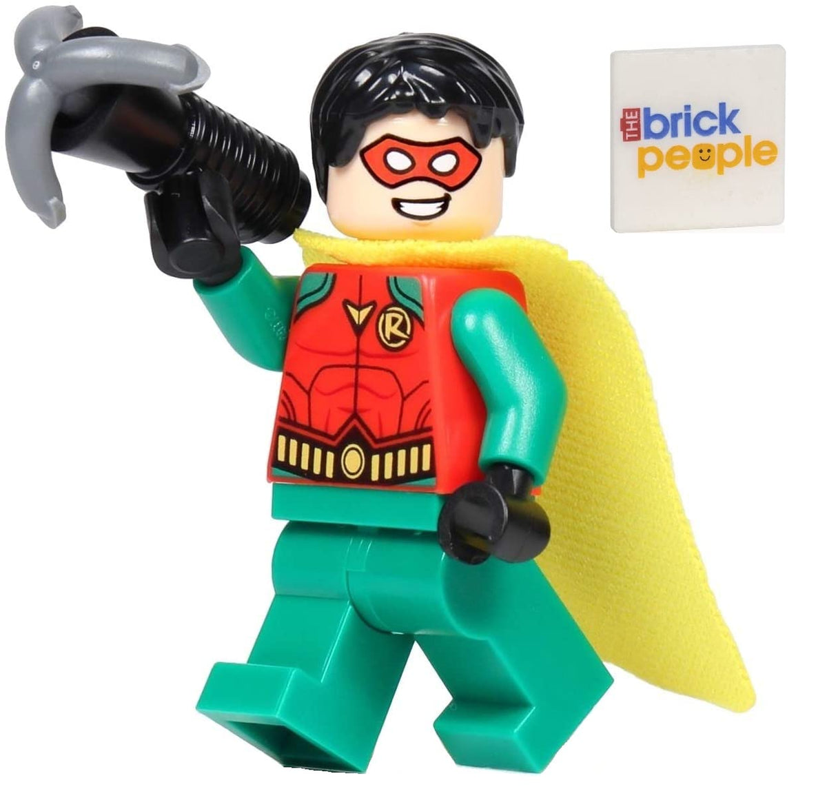 LEGO DC Super Heroes Batman II Robin minifigure with red mask and cape, ideal for imaginative play