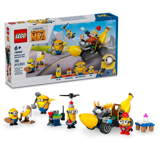 LEGO Despicable Me 4 Minions Banana Car toy for imaginative play.