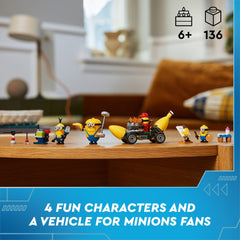 LEGO Despicable Me 4 Minions Dave lifting the engine for action-packed play.