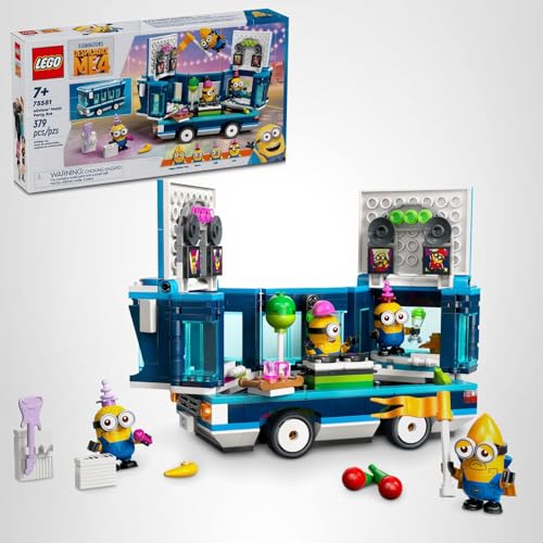 LEGO Despicable Me 4 Minions Music Party Bus accessory set expands play options.