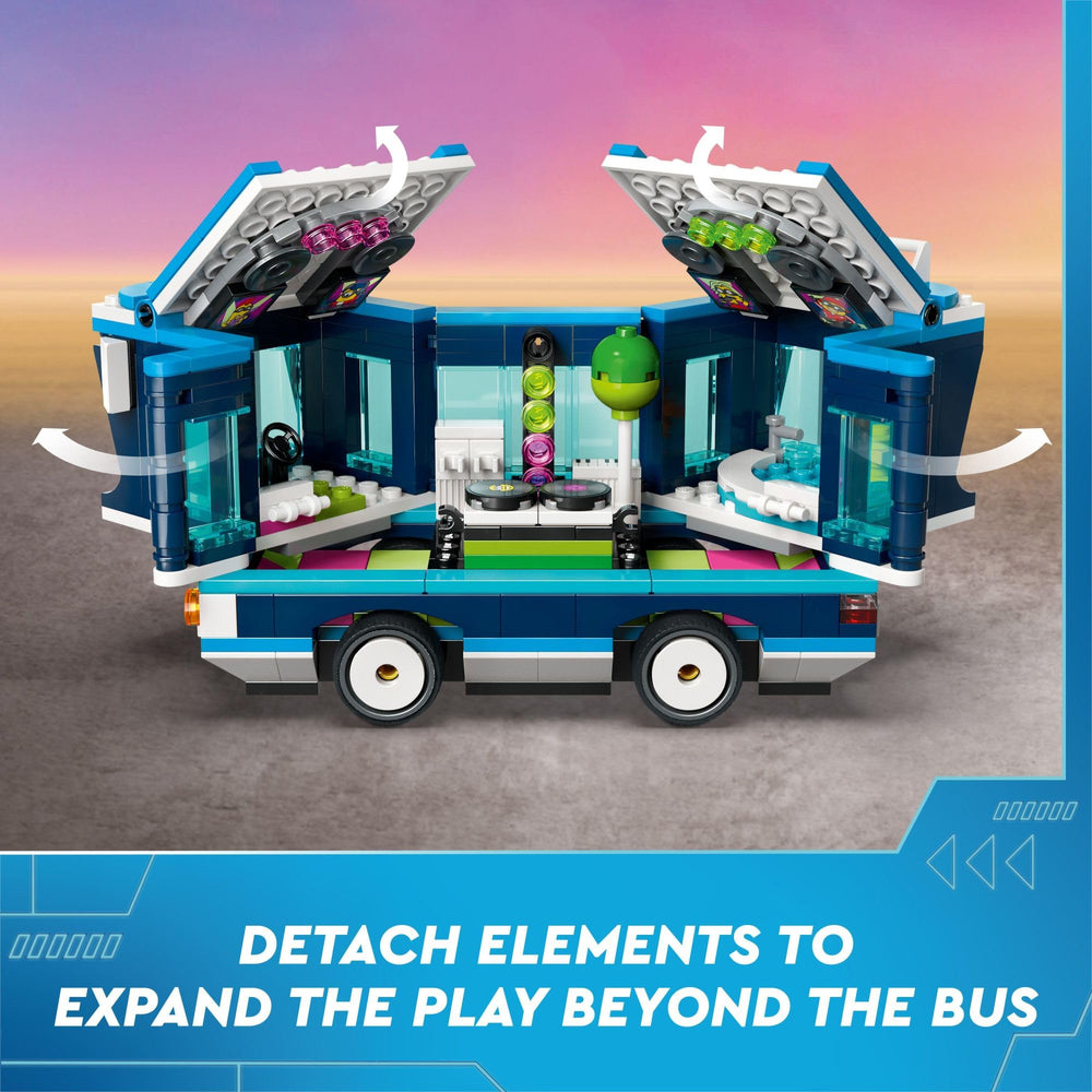 LEGO Despicable Me 4 Minions Music Party Bus dance floor scene inspires creative play.