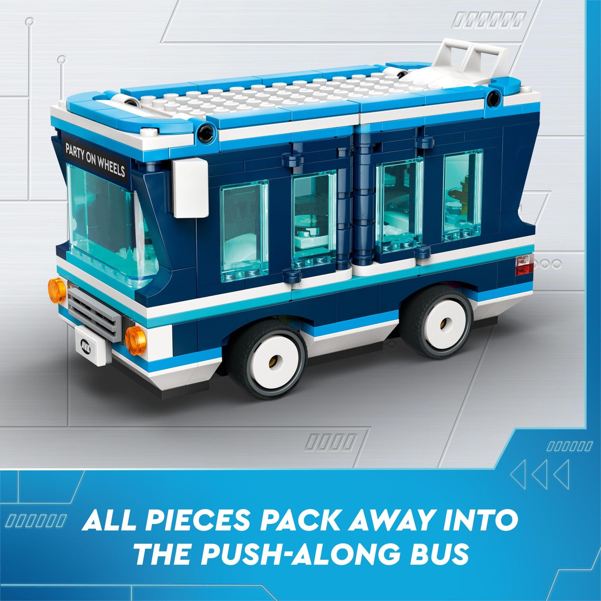 LEGO Despicable Me 4 Minions Music Party Bus hot tub detail invites group fun.