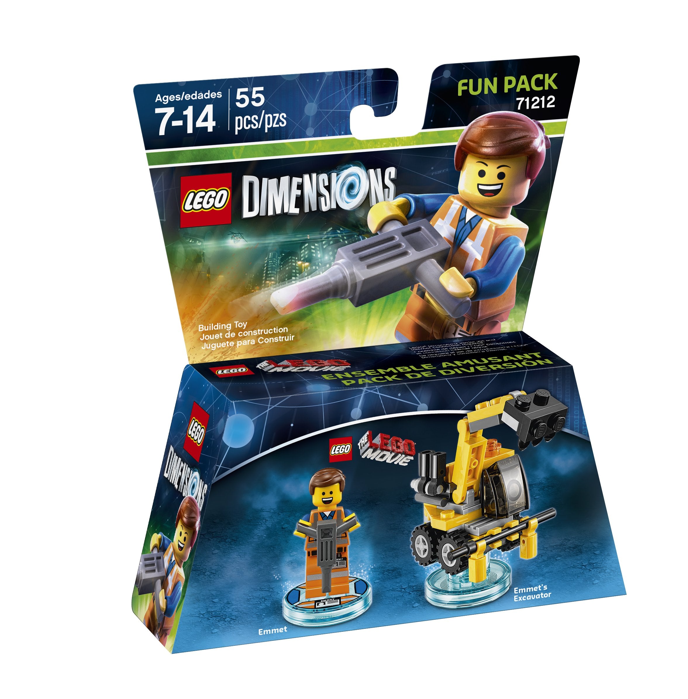 LEGO Dimensions Emmet Fun Pack portal accessory supports cross-platform play.