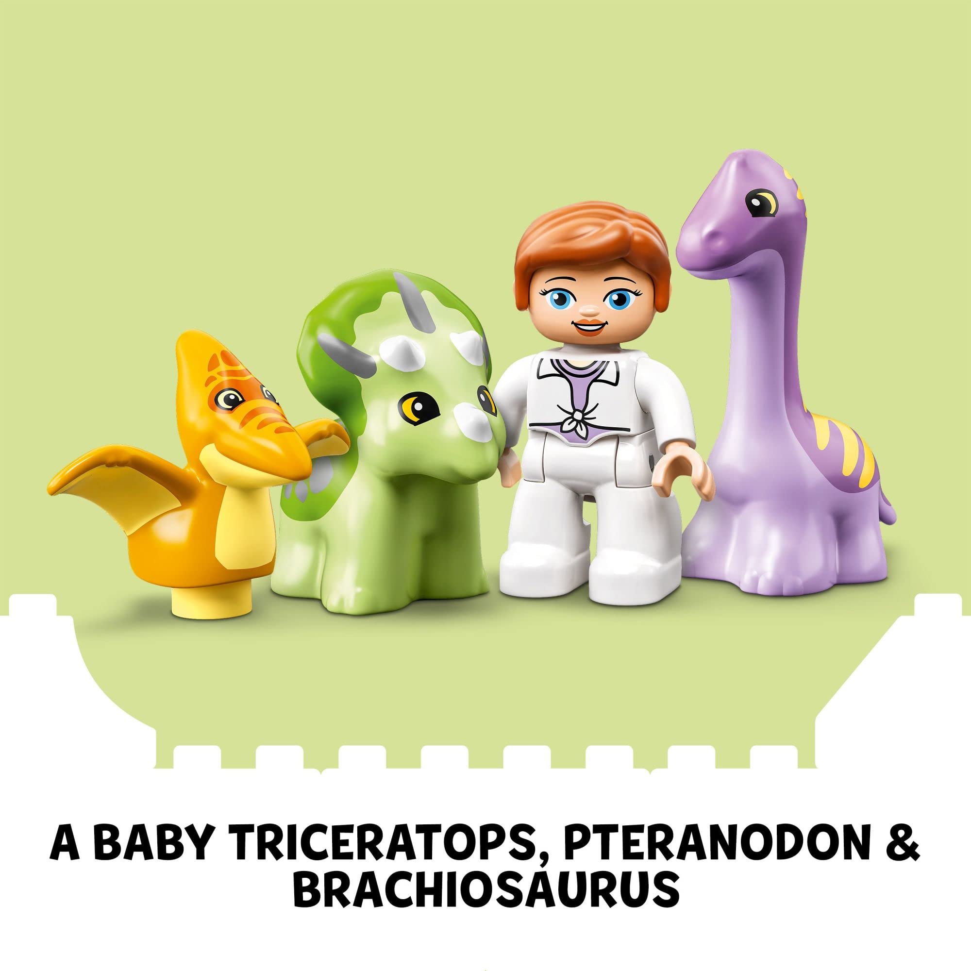 LEGO DUPLO Dinosaur Nursery 10938 27-piece set supports hands-on learning through building.