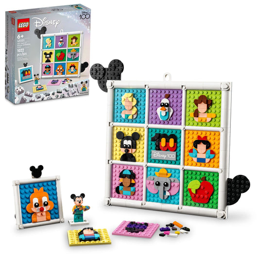 LEGO Disney 100 Years icons Mickey Minifigure for display and imaginative play.