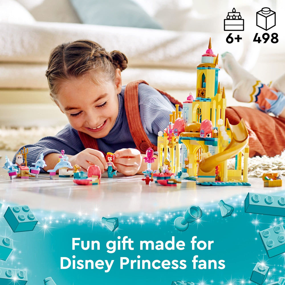 LEGO Disney Ariel Underwater Palace dolphin chariot enables imaginative sea adventures