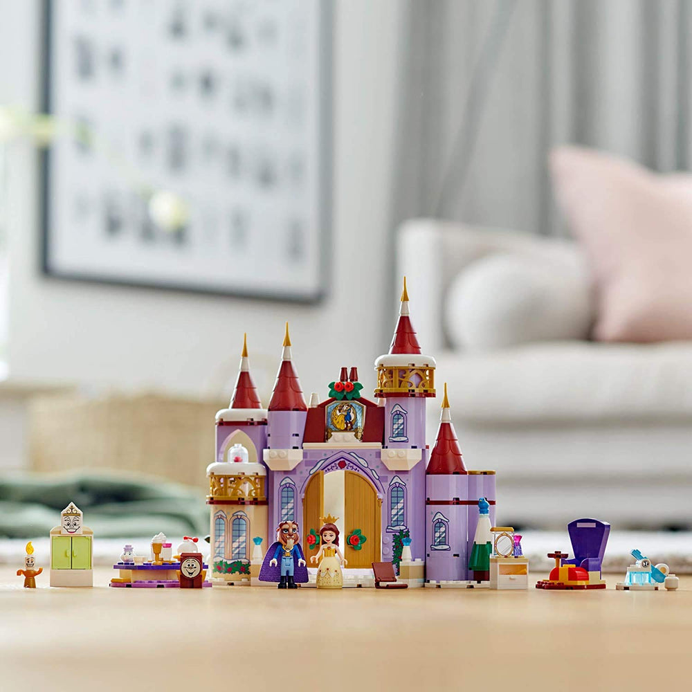 LEGO Disney Belle's Castle Winter Celebration assembled set ready for kids to explore and play