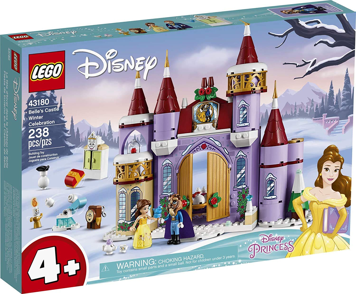 LEGO Disney Belle's Castle Winter Celebration front view encouraging imaginative play and storytelling